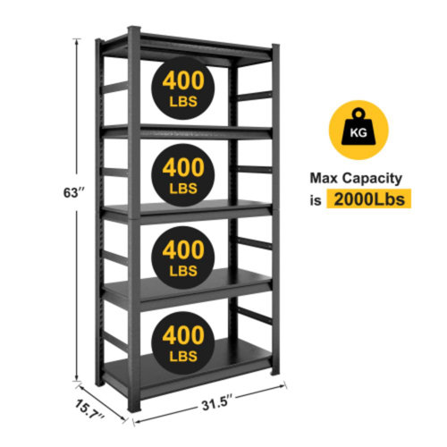 WFX Utility™ 5Tier Adjustable Steel Shelving Unit, Garage Storage